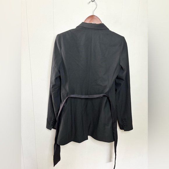 Babaton Aritzia Samuel double breasted black button blazer jacket waist tie sz 4 - Picture 7 of 7